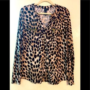 INTERNATIONAL CONCEPTS ANIMAL PRINT BLOUSE